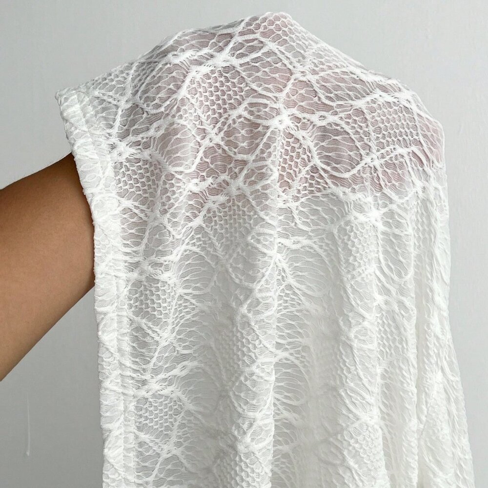 White Sexy Women's Lace Side Slit Skirt - Picture 7 of 7